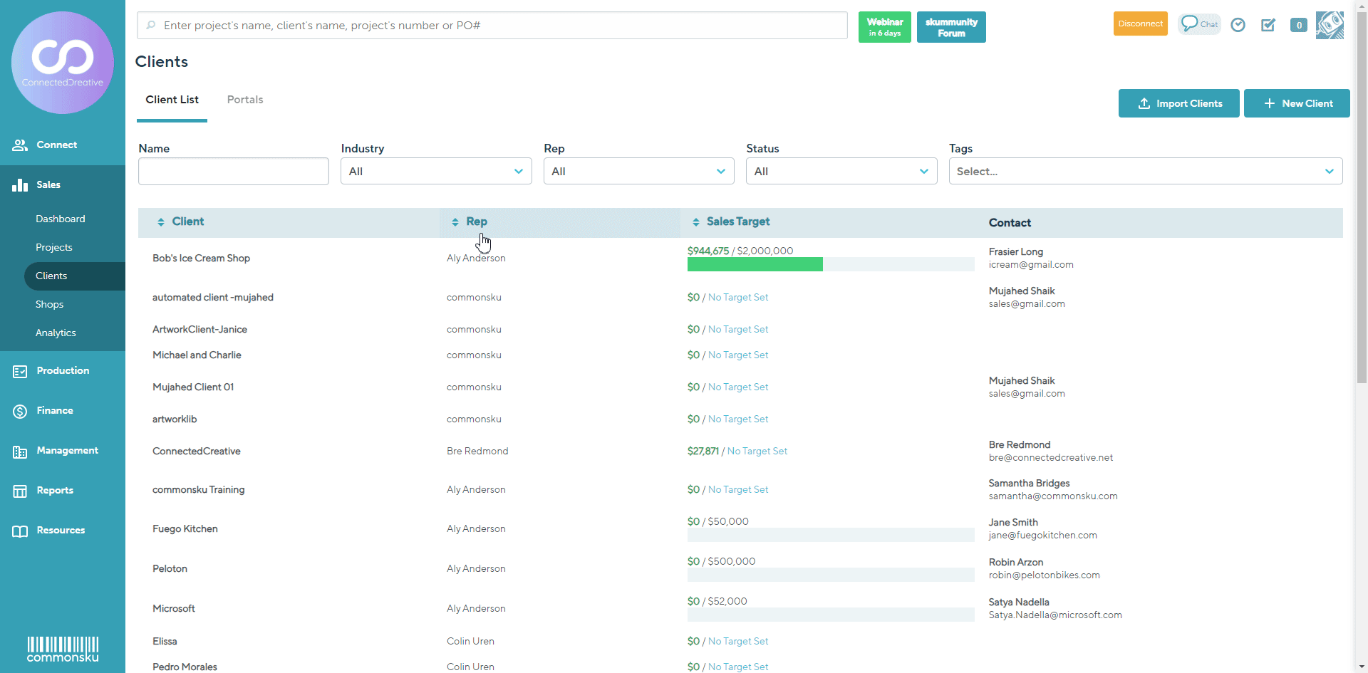 create project from client list-gif