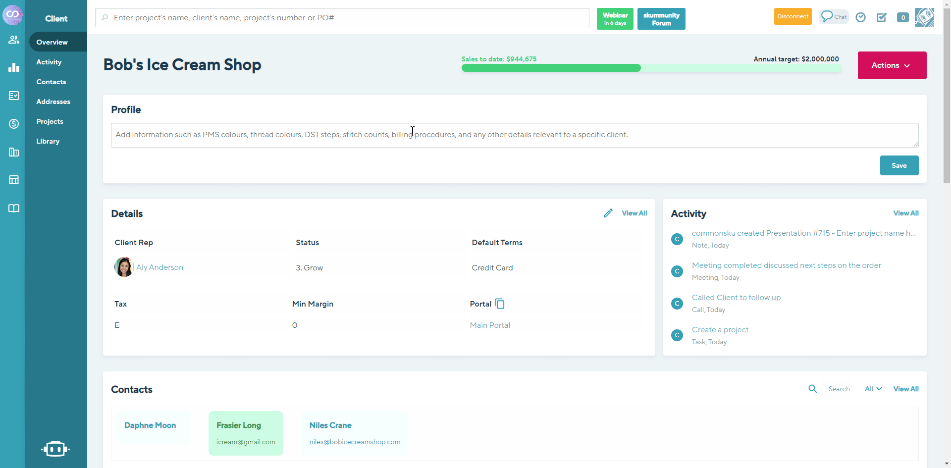 project via client page-gif