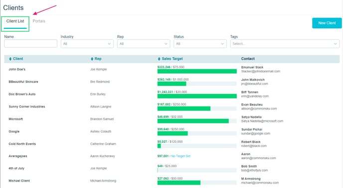 A Guide to Your Clients Tab