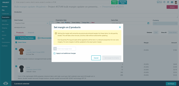 03_Will the decoration and other costs margin be updated along with the bulk margin selection