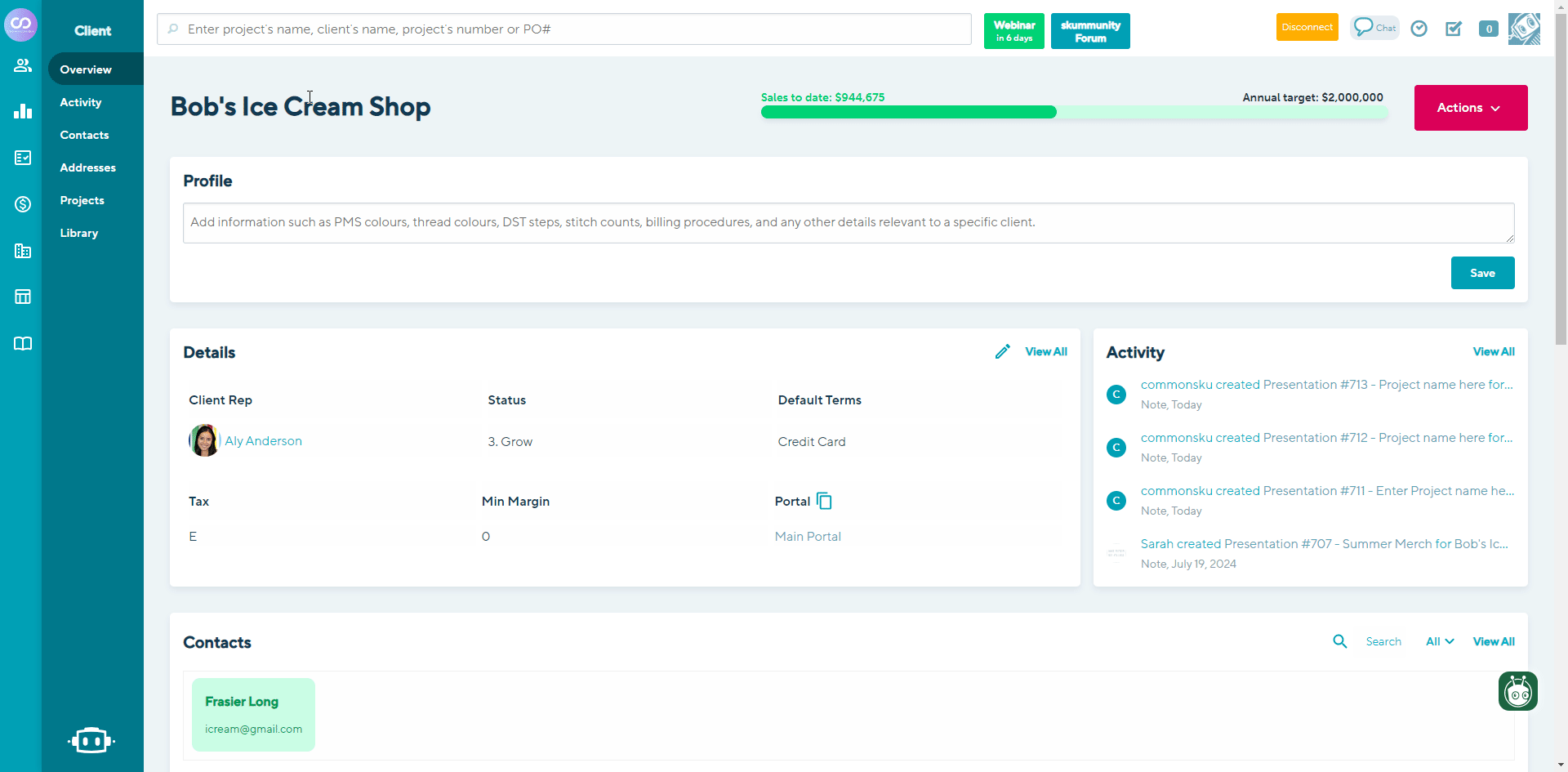 Overview Tab