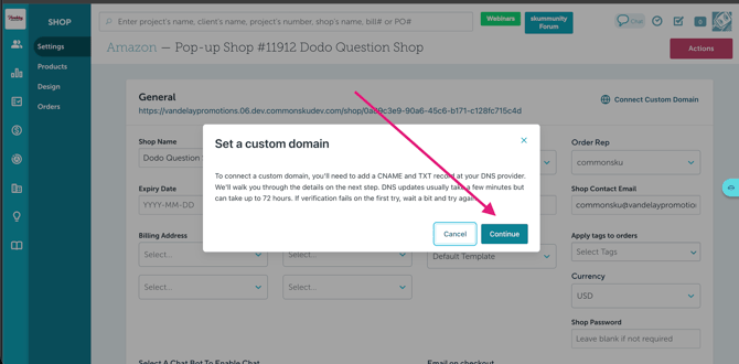 connectCustomDomain2