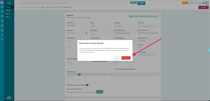 disconnectCustomDomain