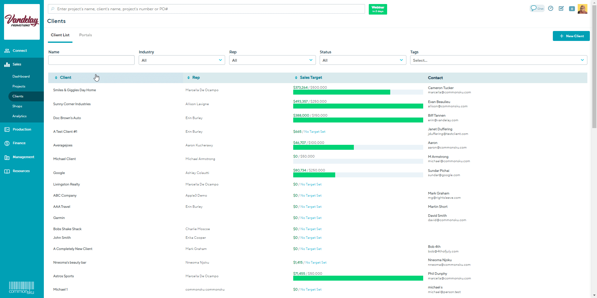 01_To create a new project from the Clients tab