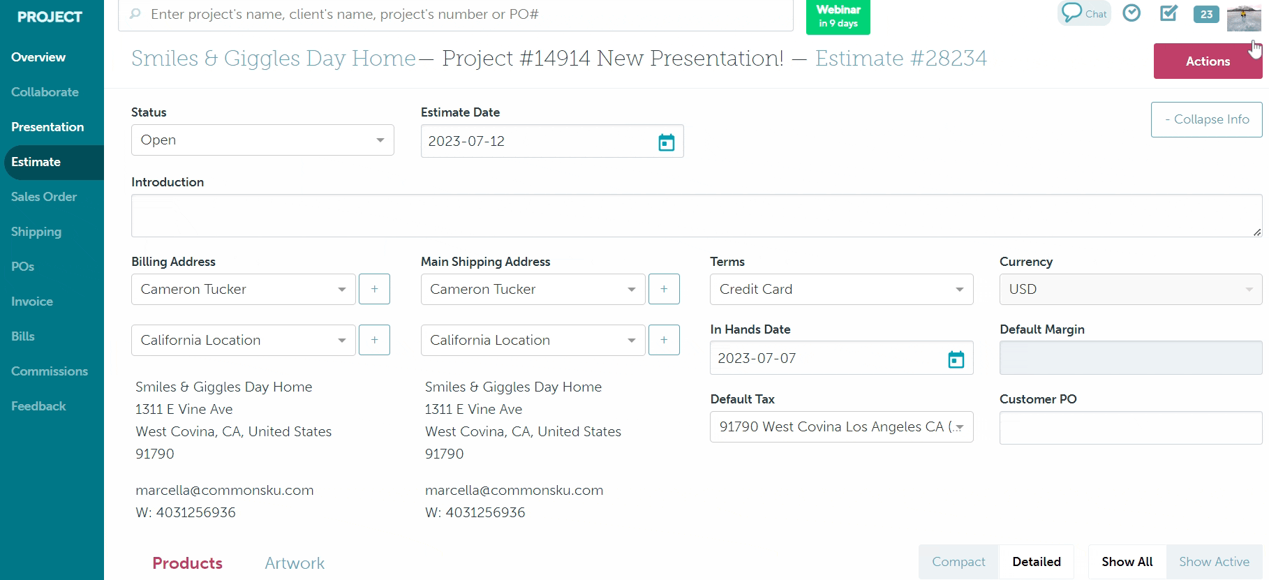 10_What if I created an estimate for the wrong client