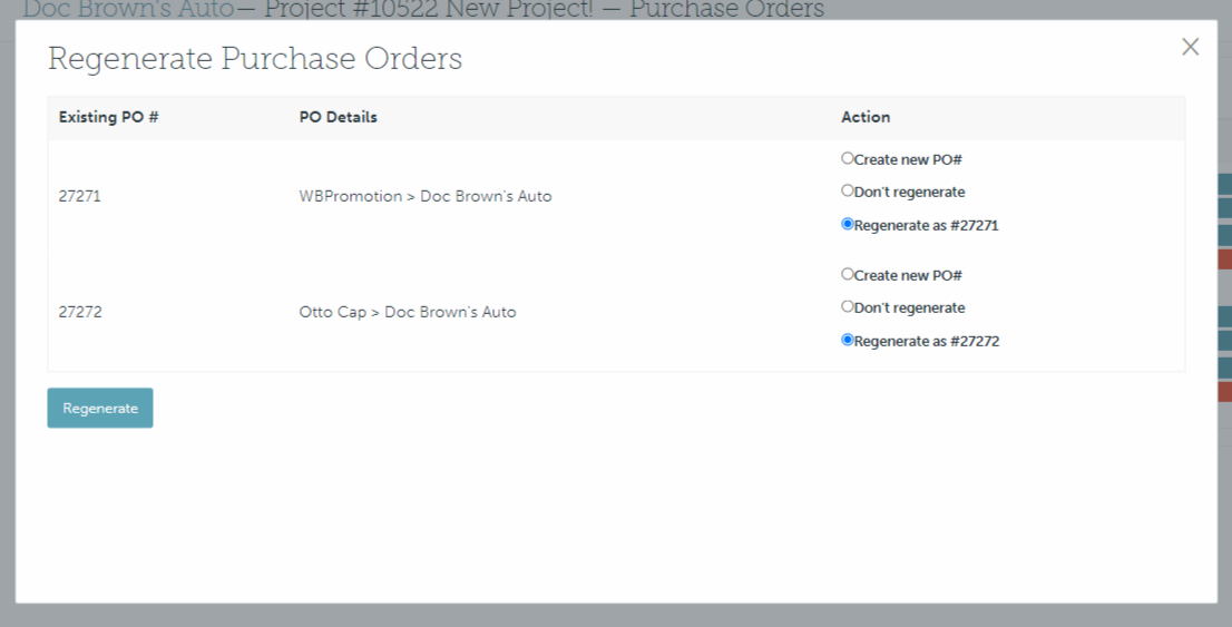 How to Create and Regenerate Purchase Orders