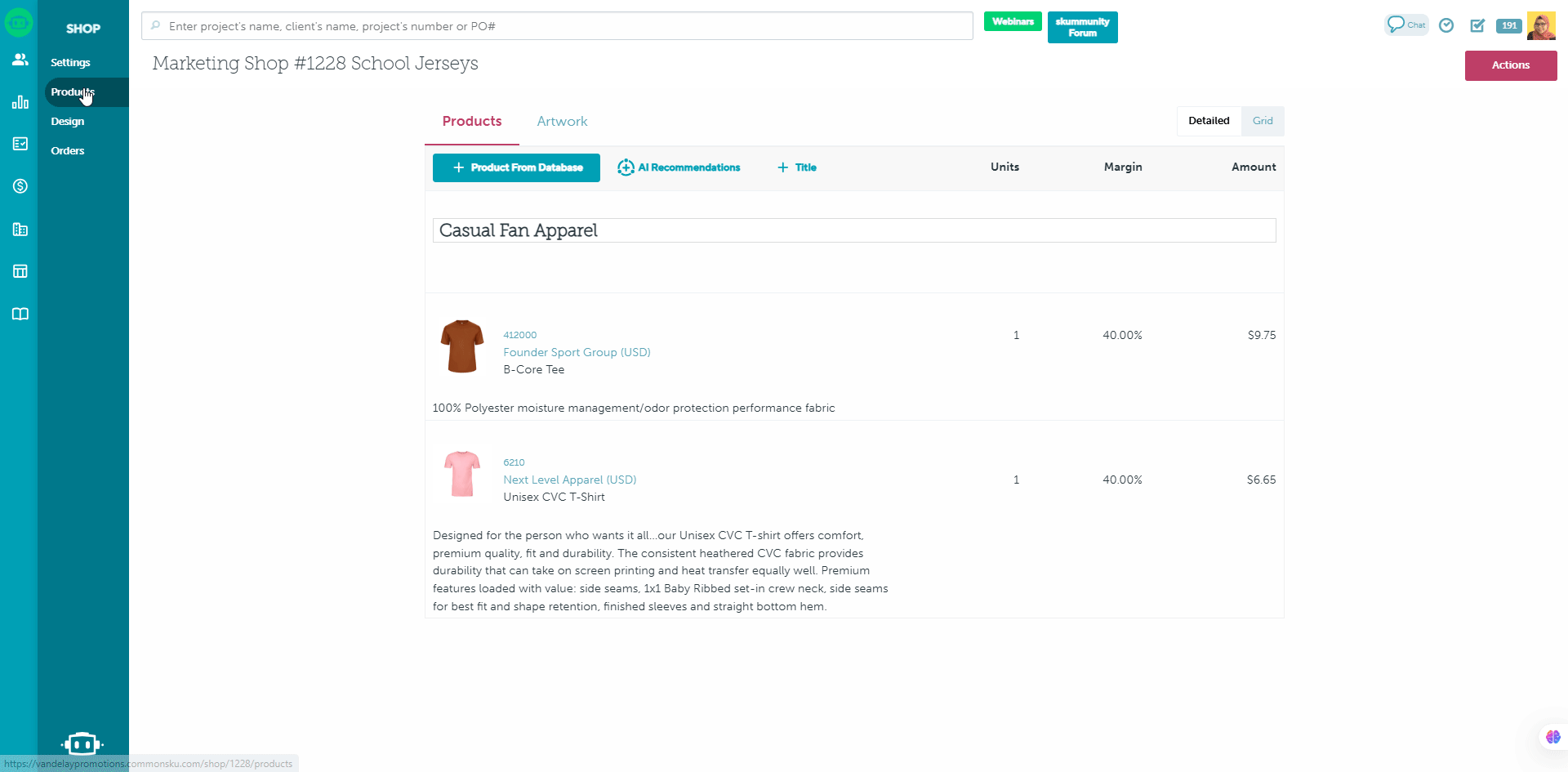 Marketing Shop Size Guide