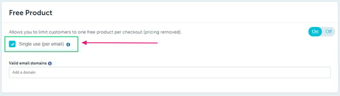 Single use (per email)