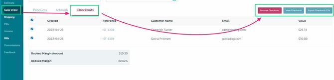 RemoveViewExportCheckouts