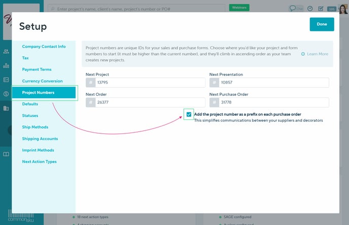 02_Prefix purchase order with project number
