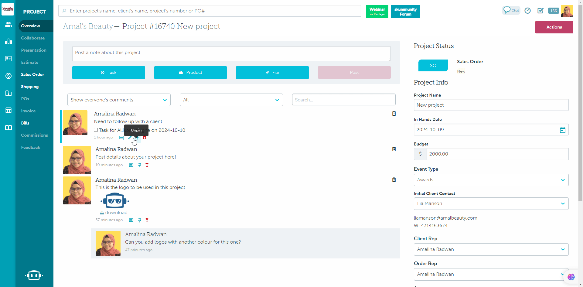 04_Pin logs in the newsfeed