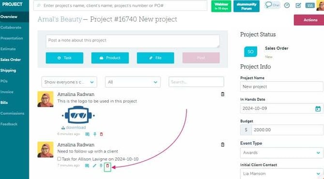06_Delete logs from the newsfeed