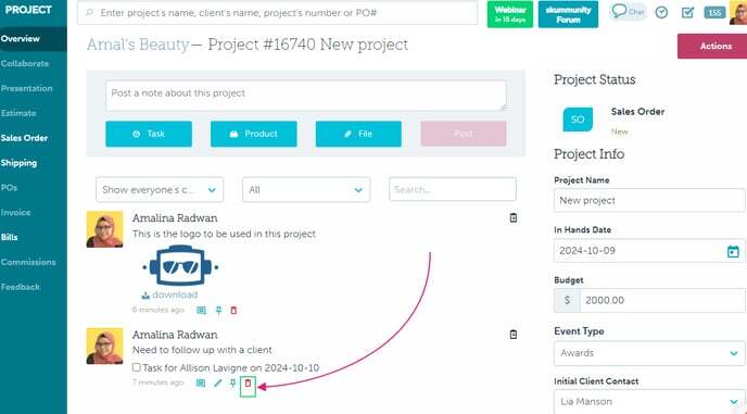 06_Delete logs from the newsfeed