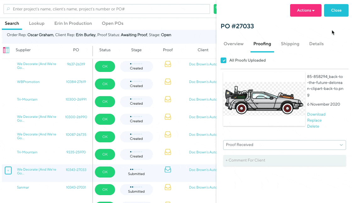 Email a Proof Approval