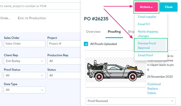 Preview Proof Approval