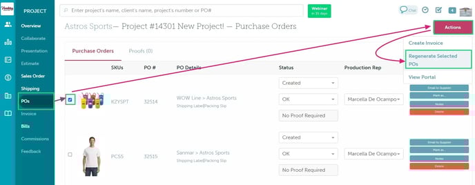 Regenerate POs