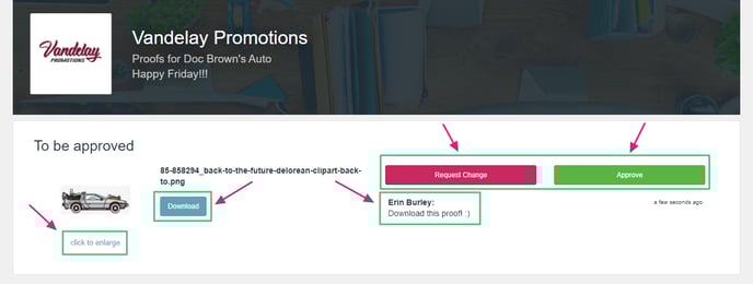 Viewing the Proof Approval form
