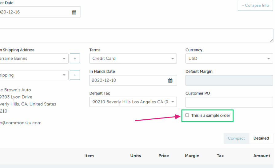 Sales Order Settings