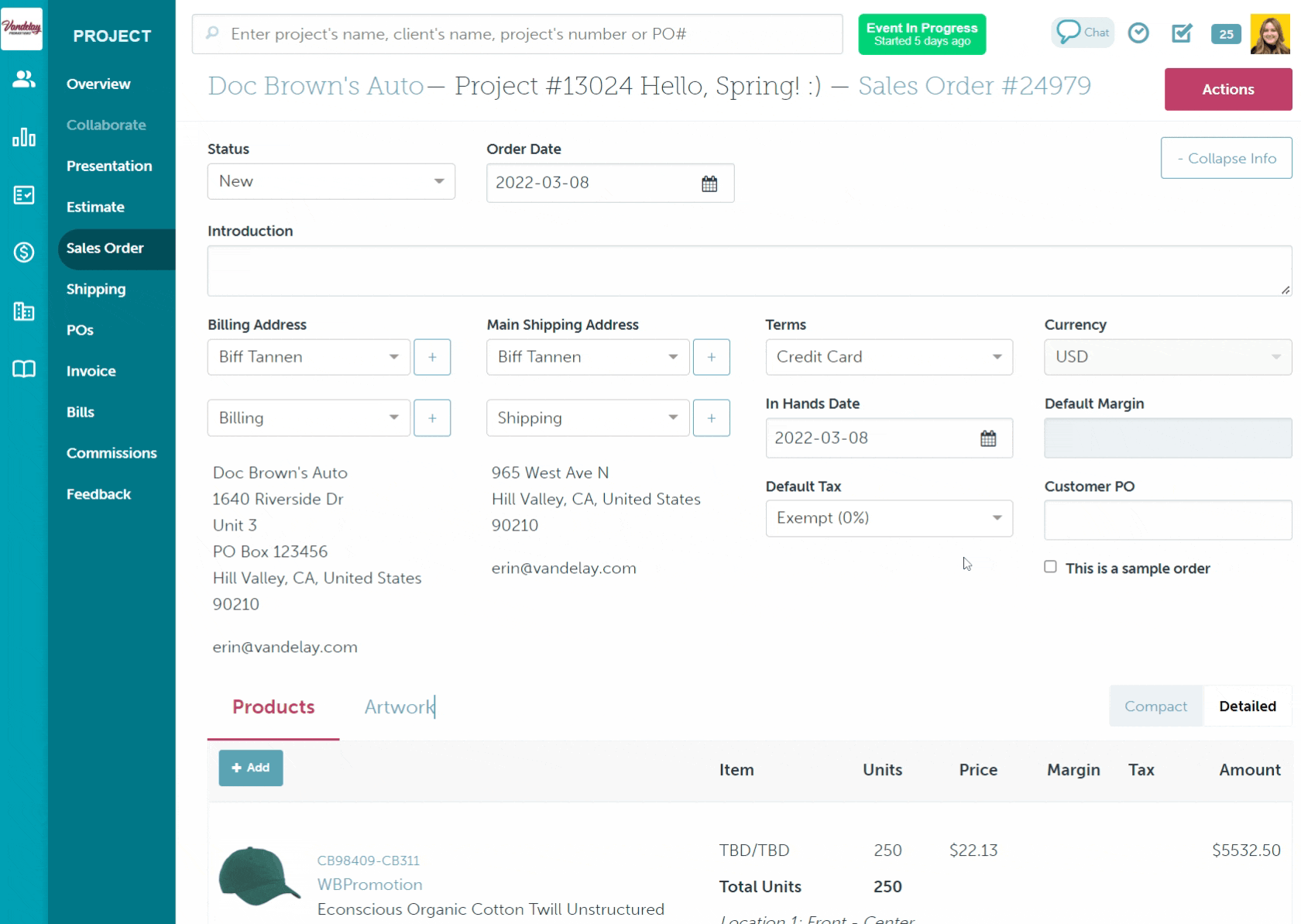 Sales Order Settings