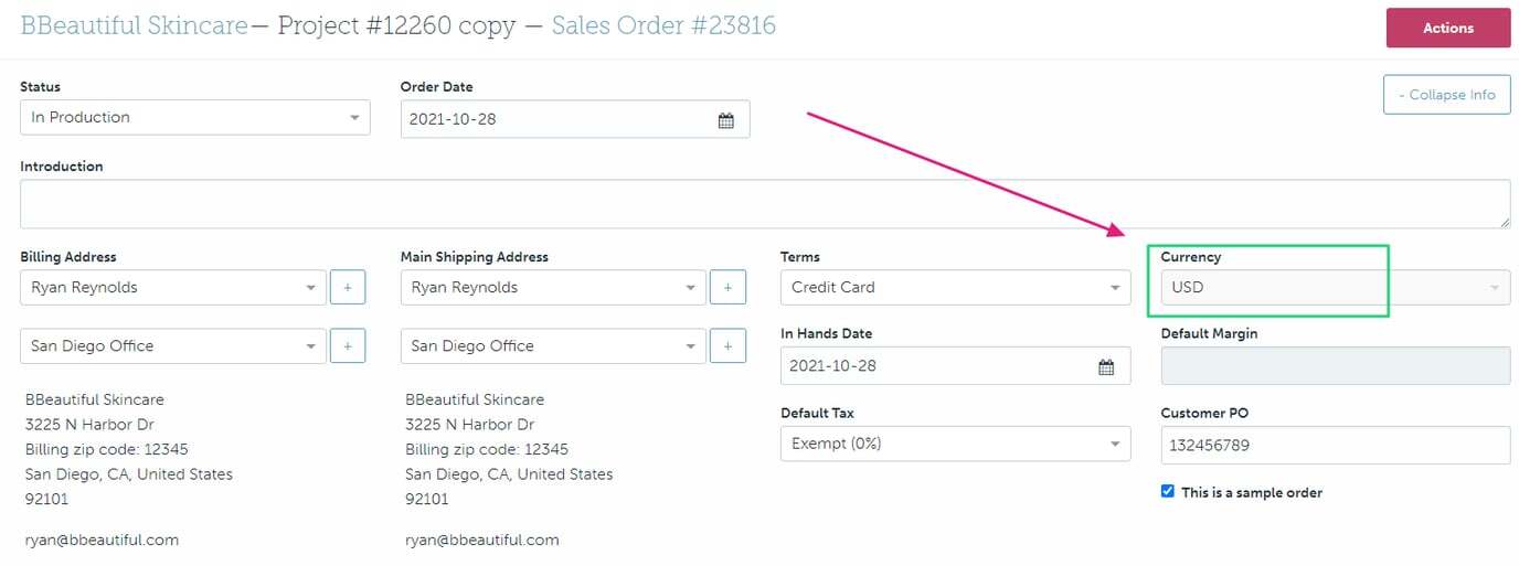 Sales Order Settings