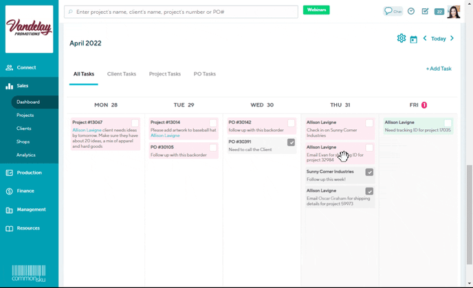 Mark a task as completed