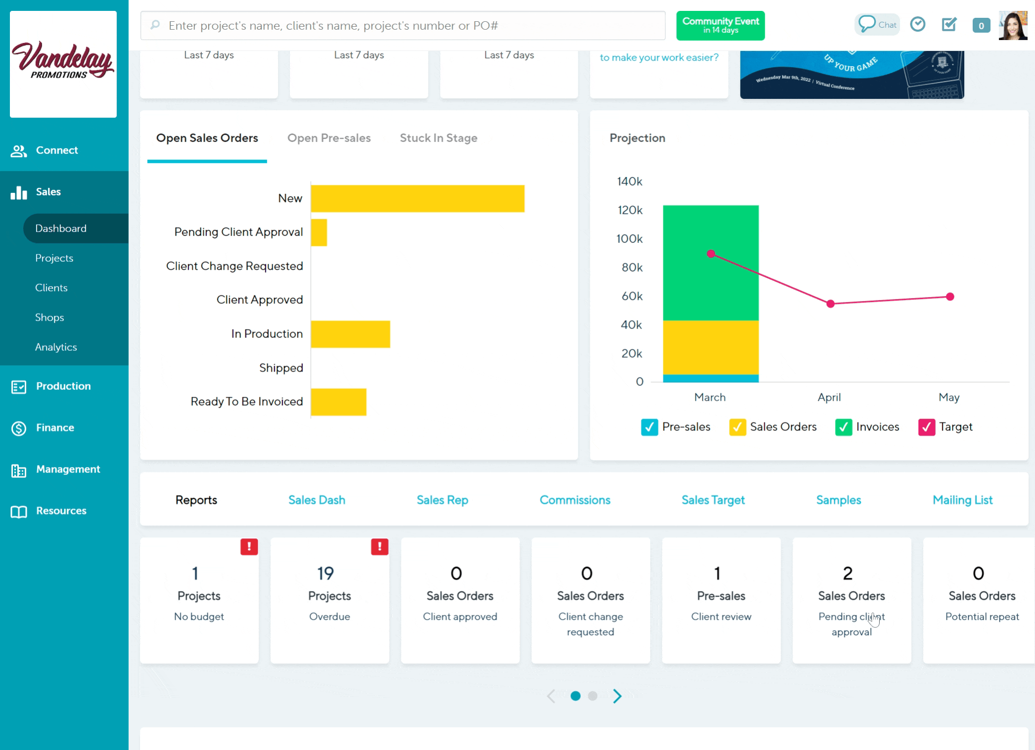 sales orders pending client approval