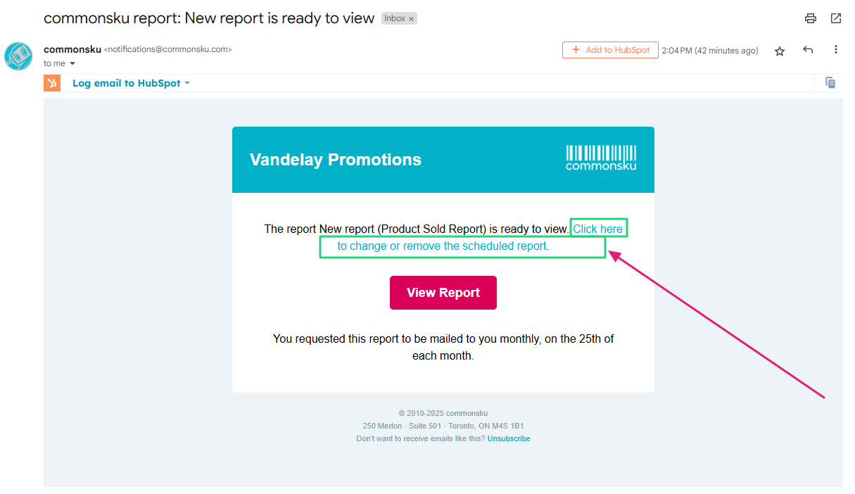 Update Email Report Scheduling reports