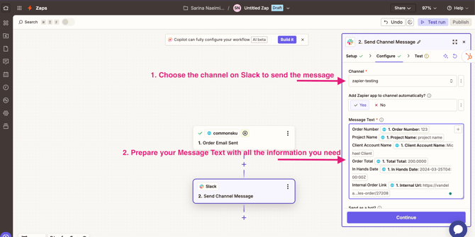 messagetoSlackChannel