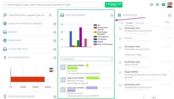 Open Sales Orders tile