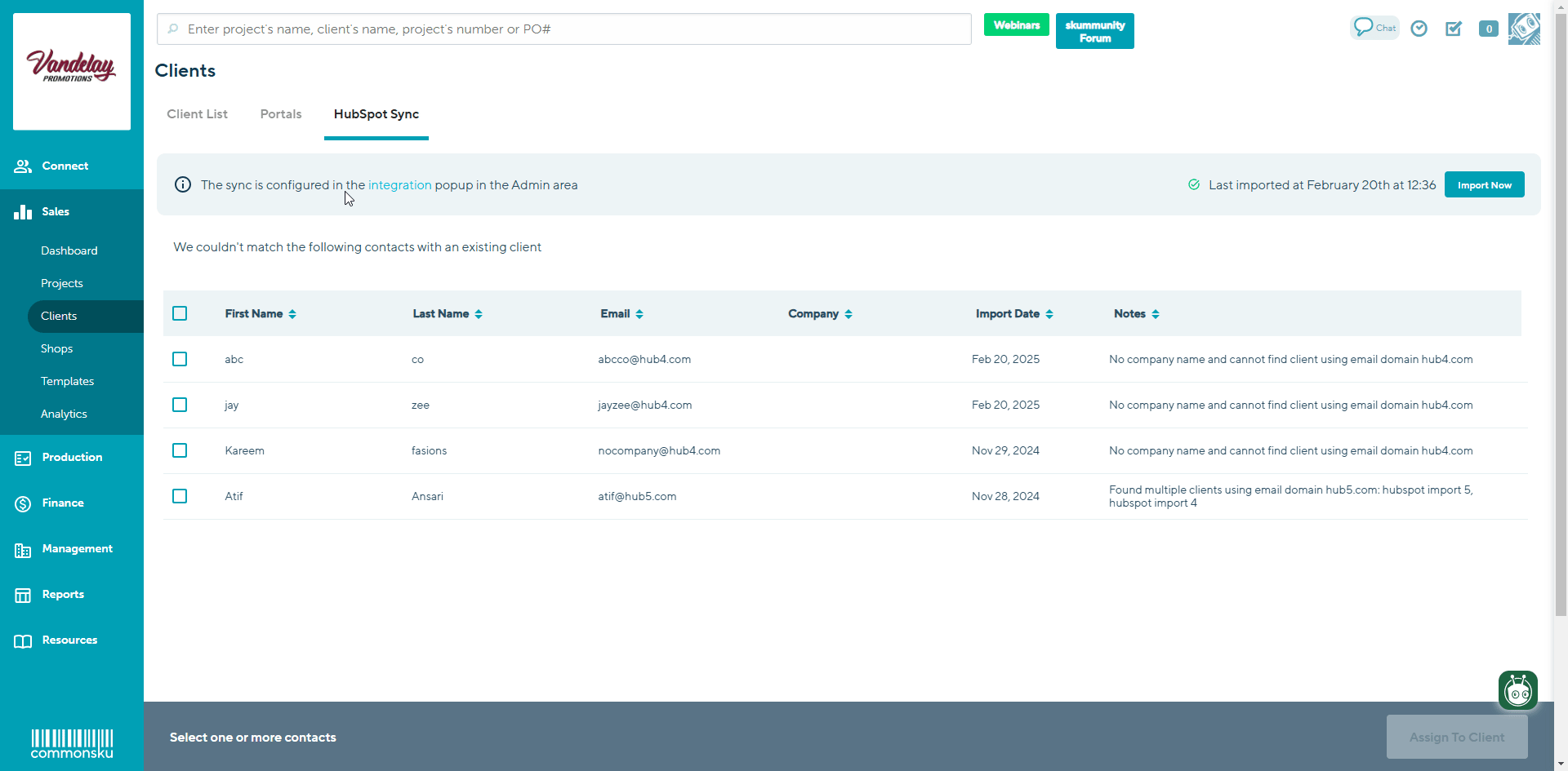 25_Fixing contact errors and Assigning client rep to client